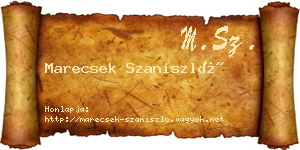 Marecsek Szaniszló névjegykártya